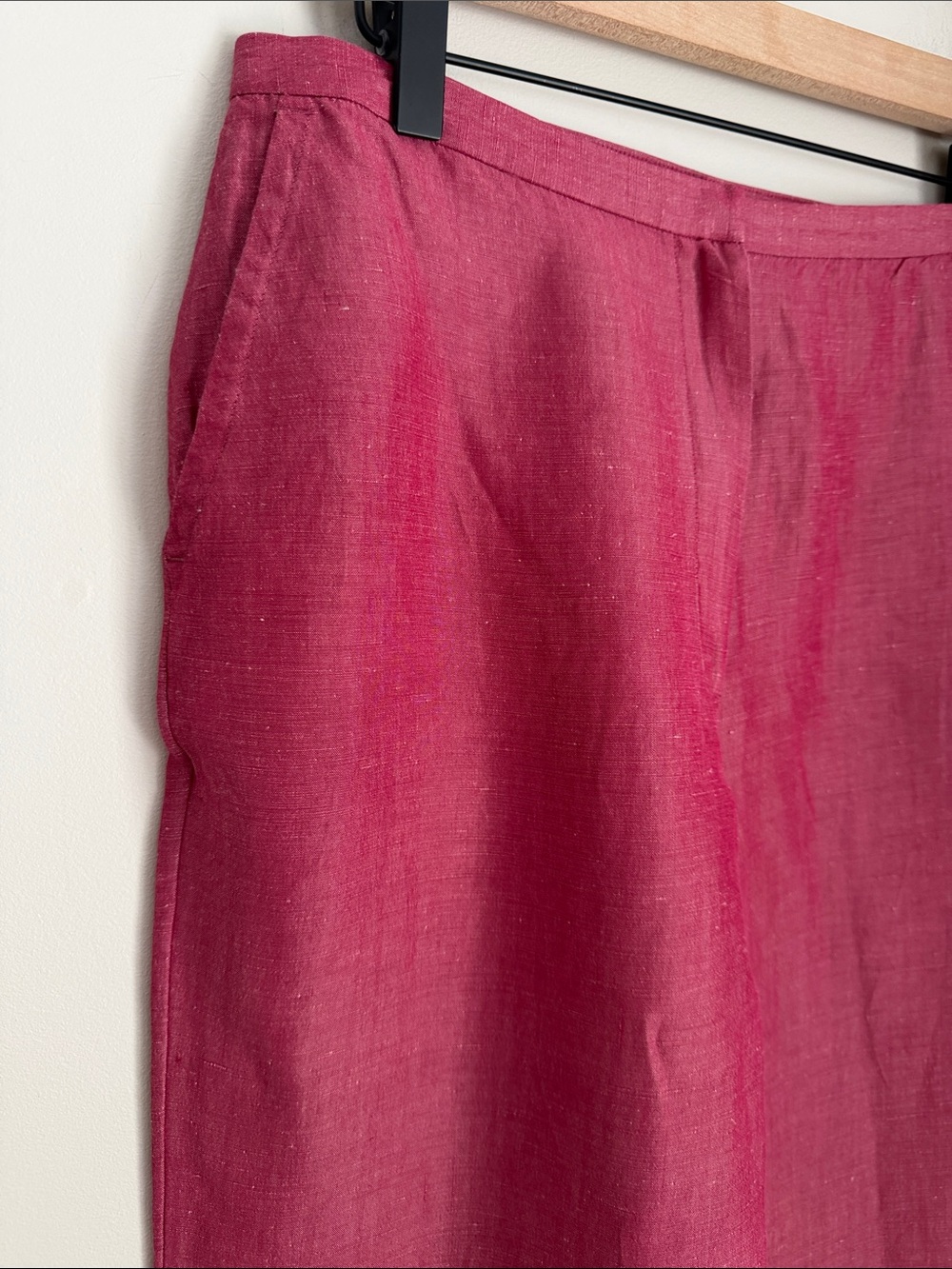 Eileen Fisher Linen Silk Blend Pull-On Cropped Pants Pink Size M - Picture 4 of 12